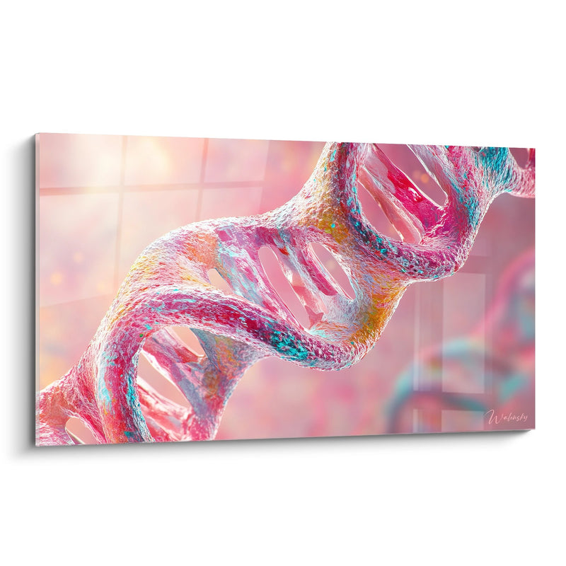 Tableau hélice ADN colorée - Fusion génétique - édition adn