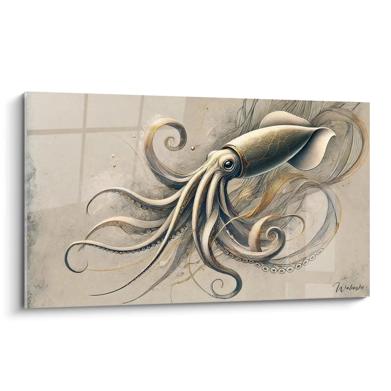 Tableau Flügel des Meeres - Ausgabe Tintenfisch Tiere