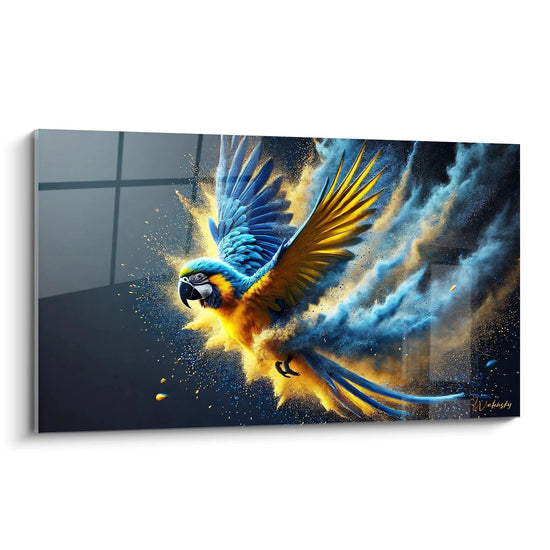 Tableau Ailes de Saphir - Edition Perroquet Animaux