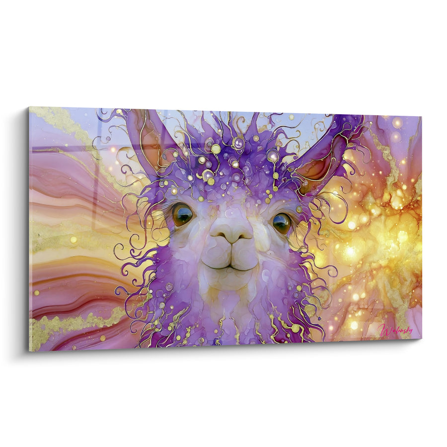 Tableau Alpaga violet aux mèches dorées - Songe céleste - Edition Alpaga