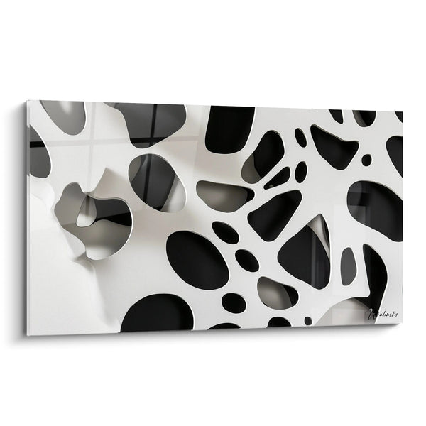 Cuadro Alvéolos Dimensionales - edición manchada blanco y negro