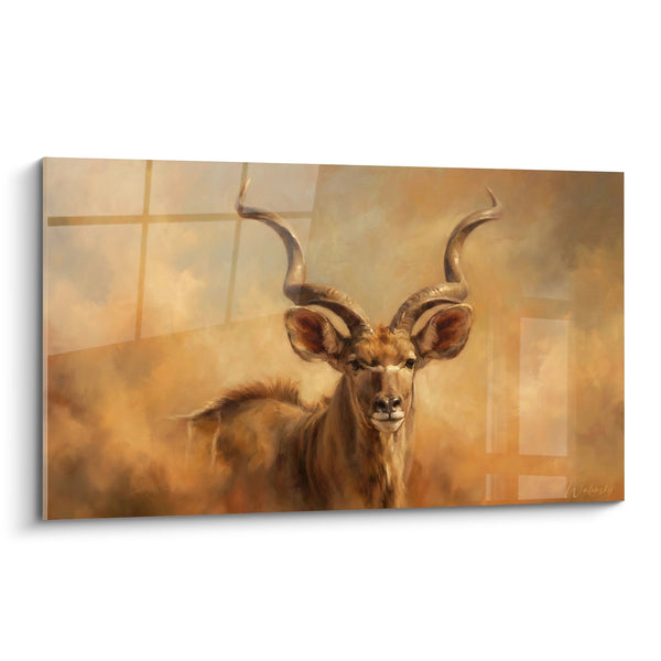 Cuadro Majestuoso de Antílope en Tonos Dorados y Ocre - Mirada Salvaje - Edición Antílope