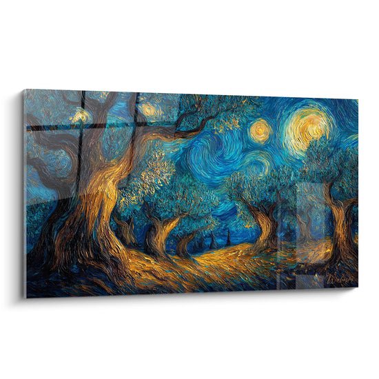 Albero cosmico di tableau - Notte stellata con rami dorati - edizione altri paesaggi