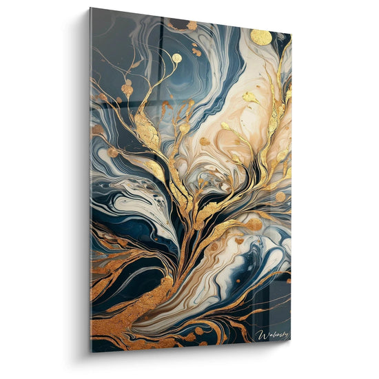 Tableau Arbres d'Or Fluides - Édition Abstrait