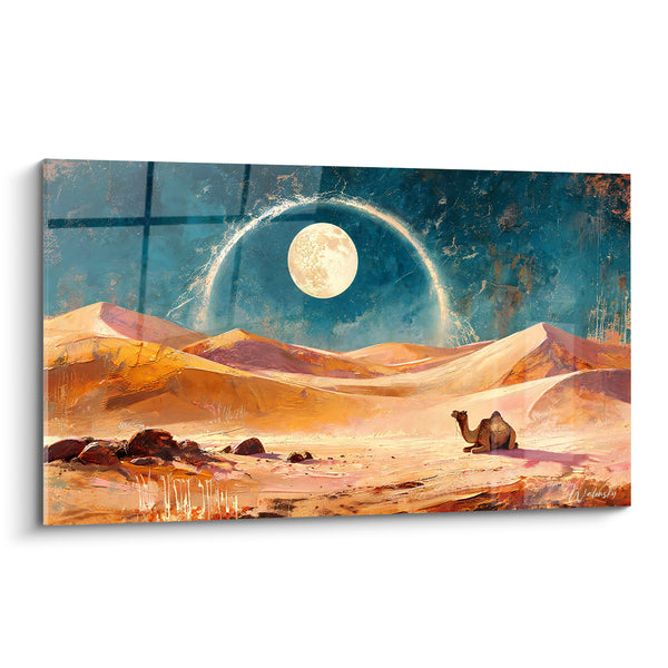 Tableau Désert doré au clair de lune - Veillée nocturne - Edition Arc en ciel