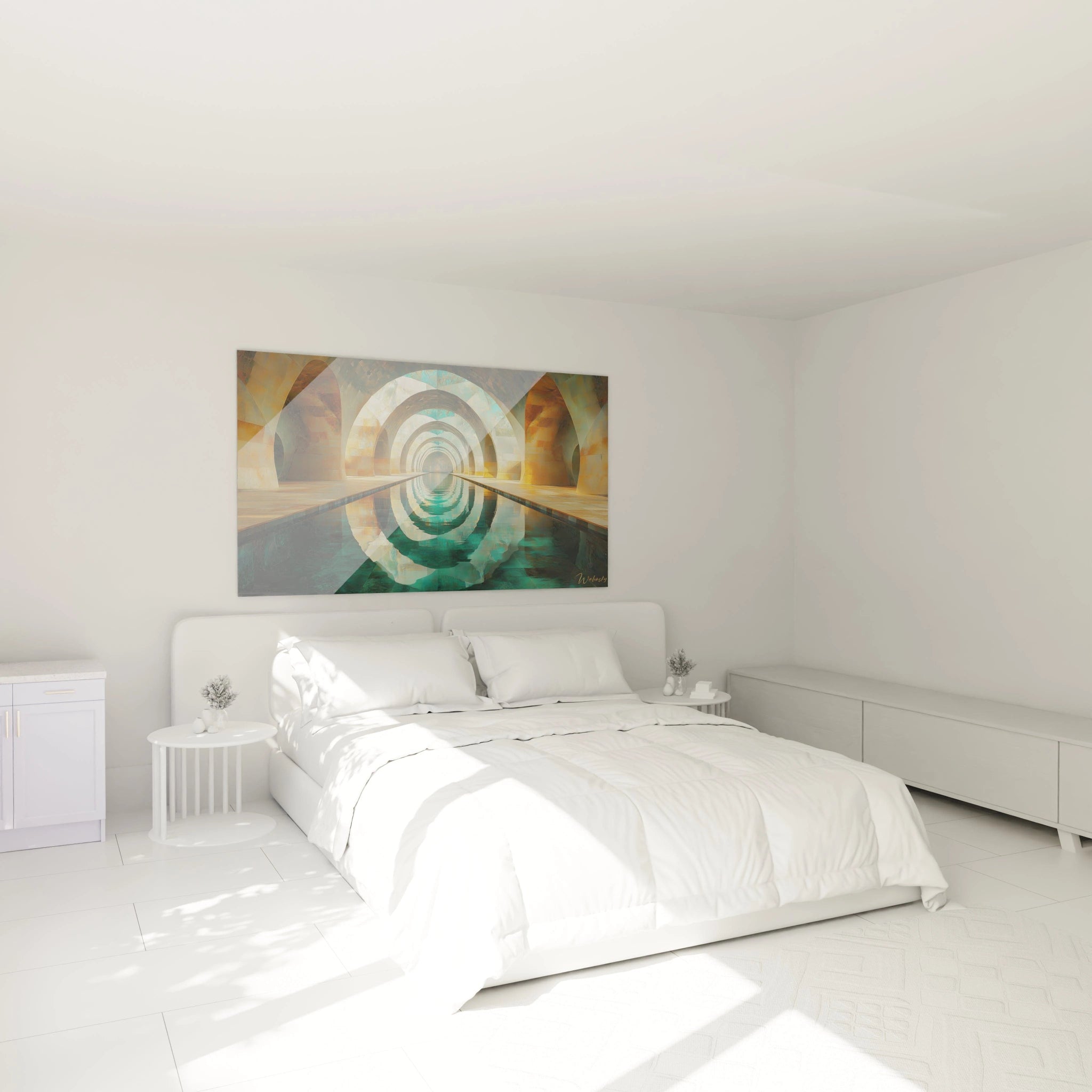Tableau géométrique abstrait Walensky pour décoration moderne dans une chambre lumineuse