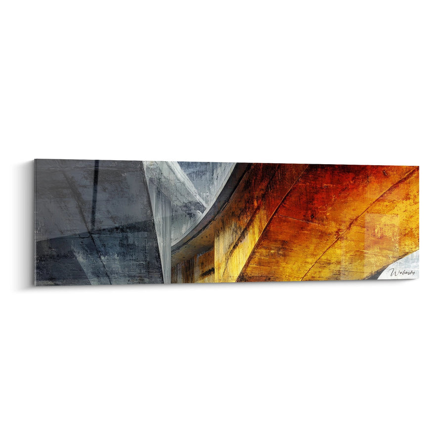 Abstract Architecture Painting - Golden Convergence - Architecture Edition