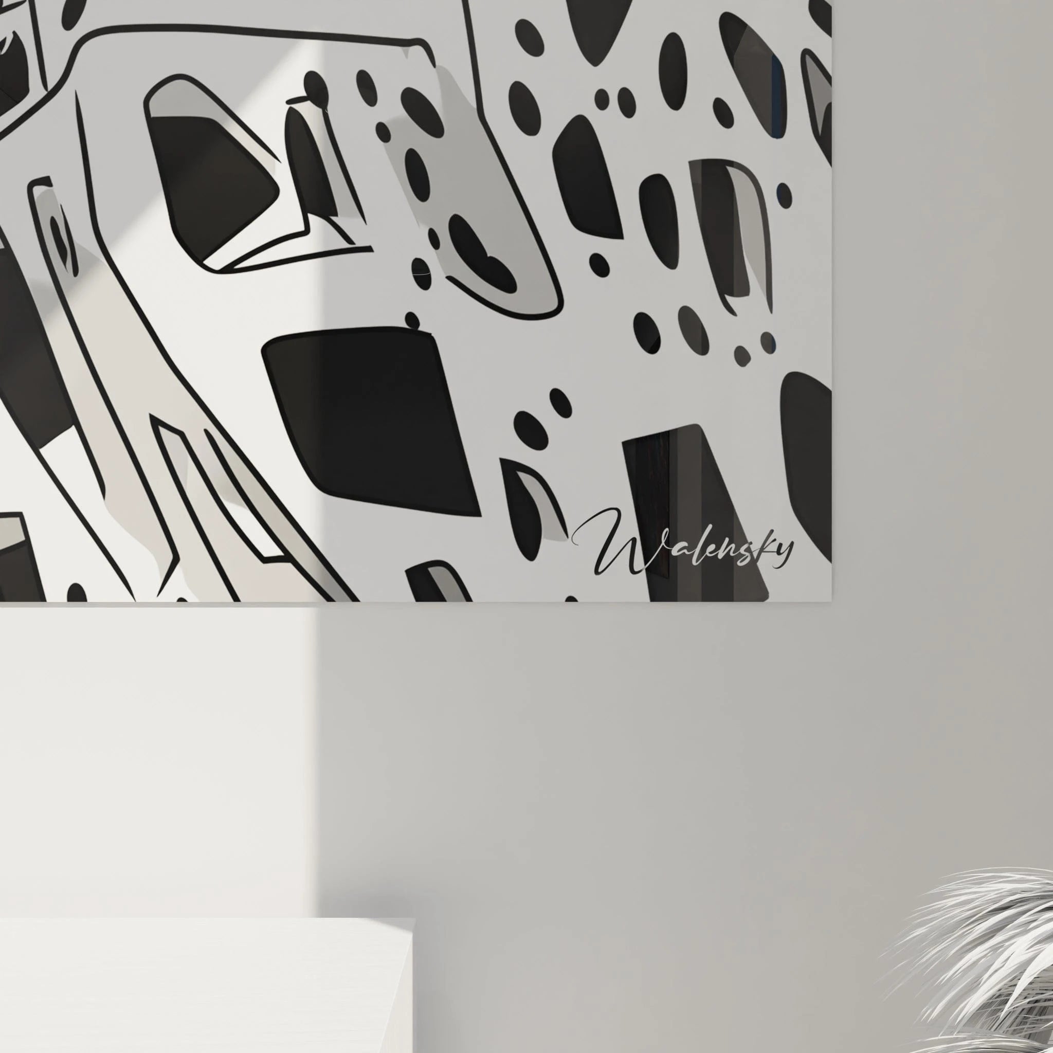 Tableau tacheté noir et blanc de Walensky pour une décoration moderne et artistique