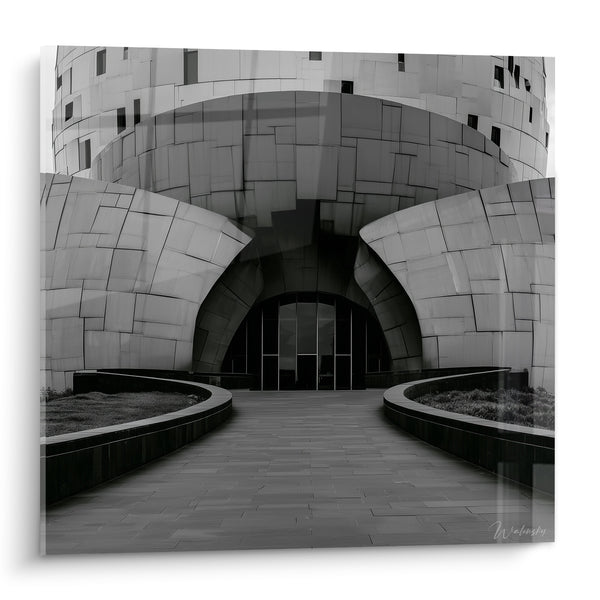Building Gray and Black Arch Futuristic Painting - Mysterious Threshold - Architecture Edition