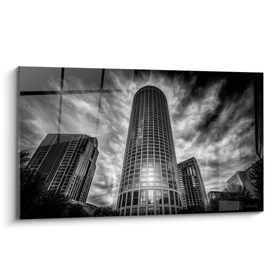 Black and White Skyscraper with Dramatic Clouds - Vertigo Urban - Architecture Edition