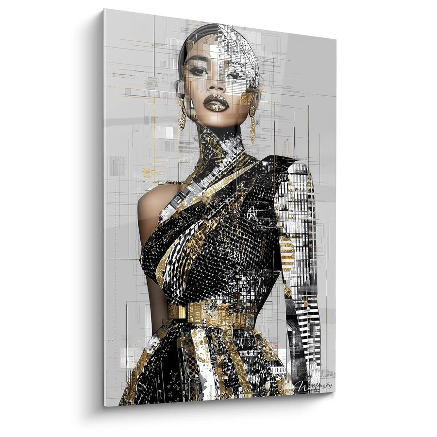 Tableau Art Conceptuel - Dame des Blueprints - édition haute couture