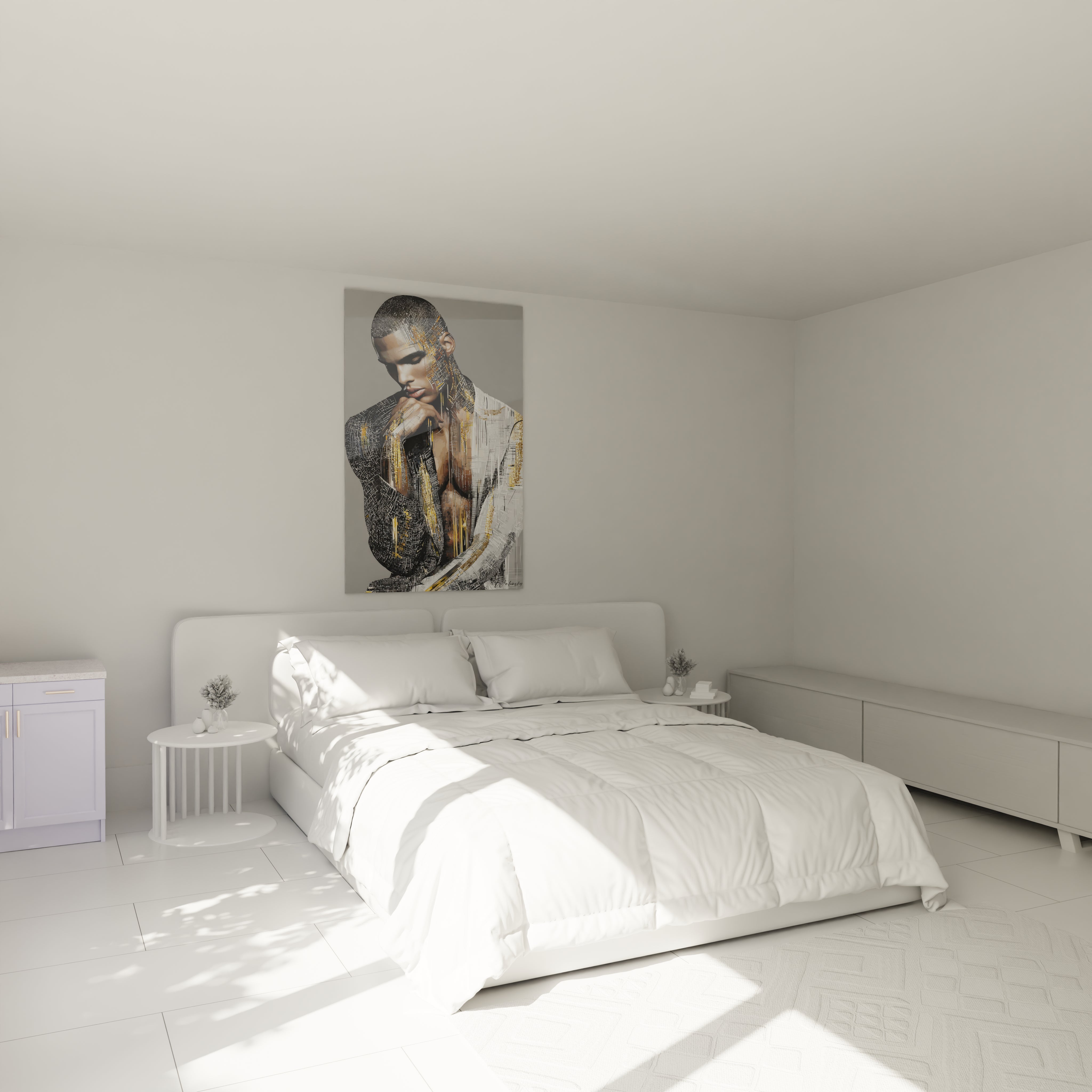 Tableau mural Walensky art numérique beauté masculine dans une chambre moderne et lumineuse