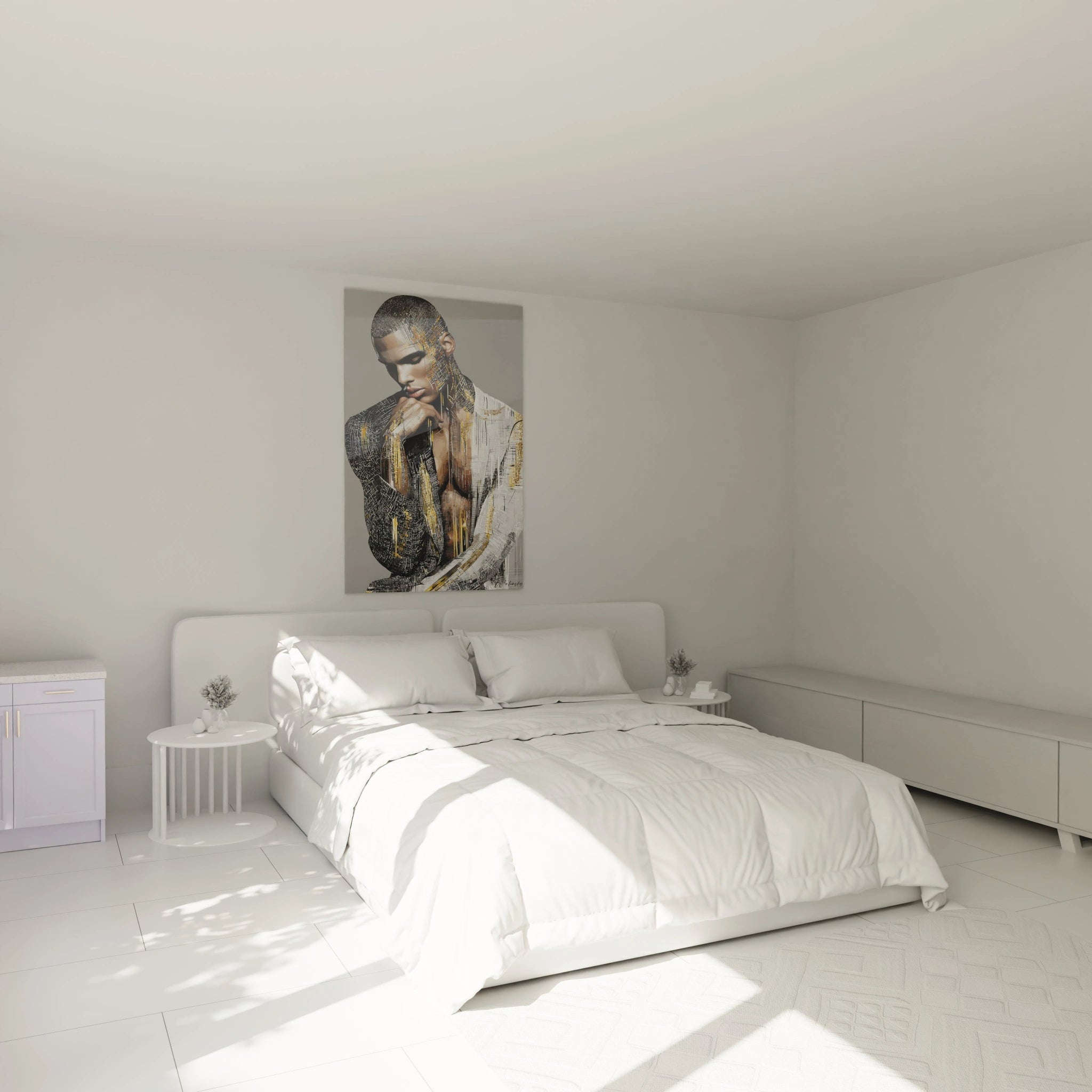 Tableau mural Walensky art numérique beauté masculine dans une chambre moderne et lumineuse