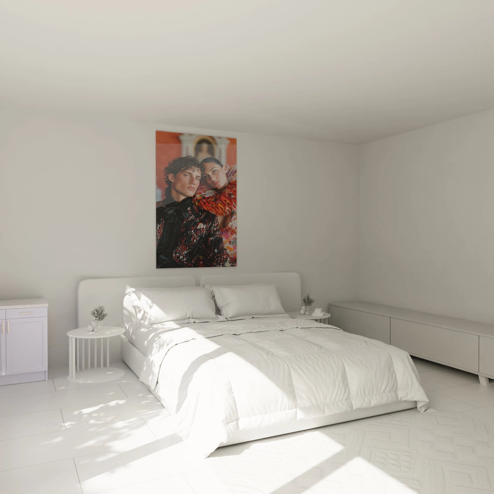 Tableau mural Walensky représentant un tableau portrait art contemporain dans une chambre lumineuse