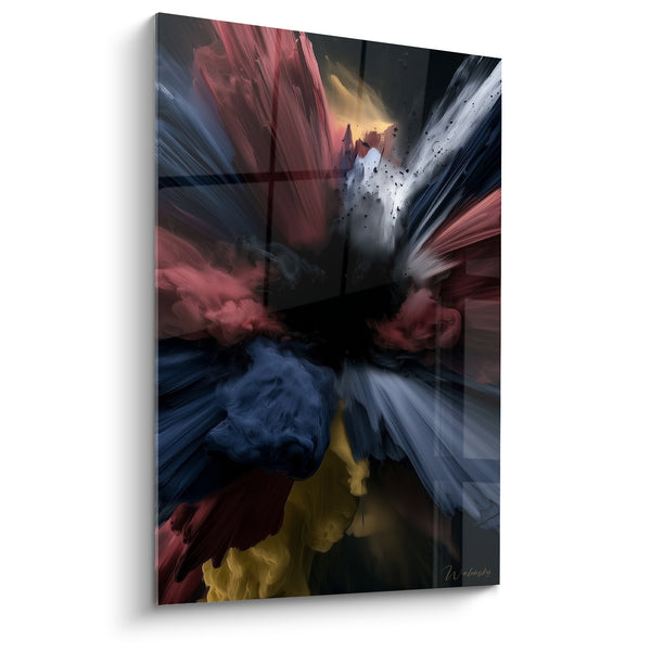 Explosive Painting Terracotta and Navy Blue - Captured Breath - Artistic Abstract Edition