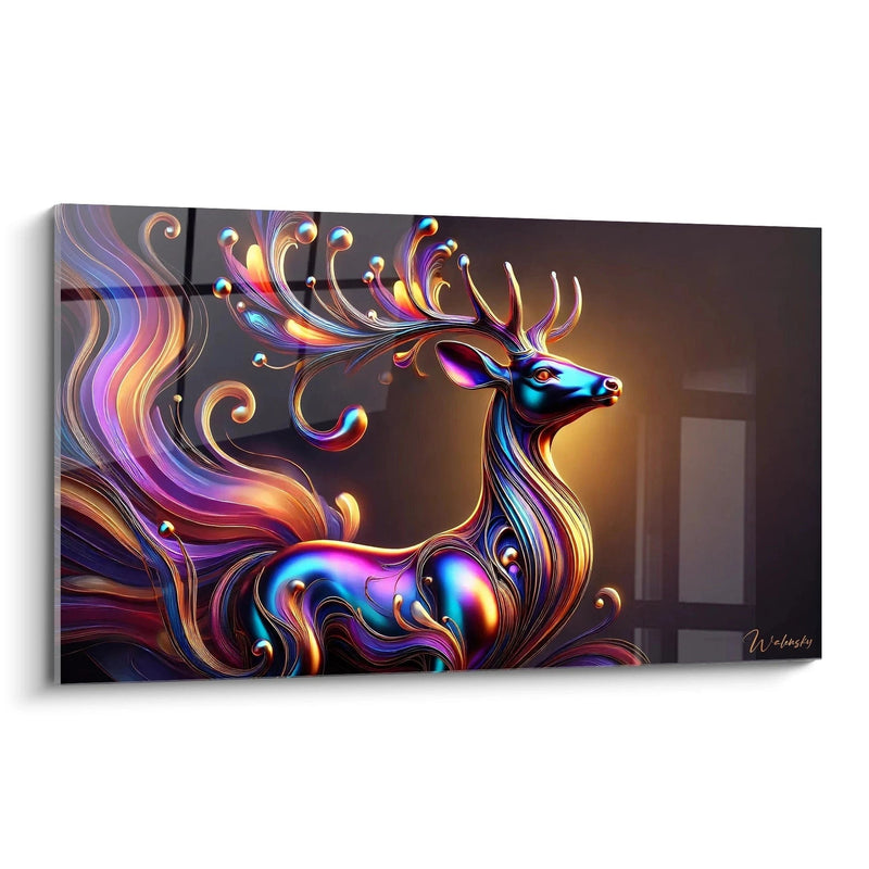 Hirsch Spektrale Aura Leinwand - Tier Edition