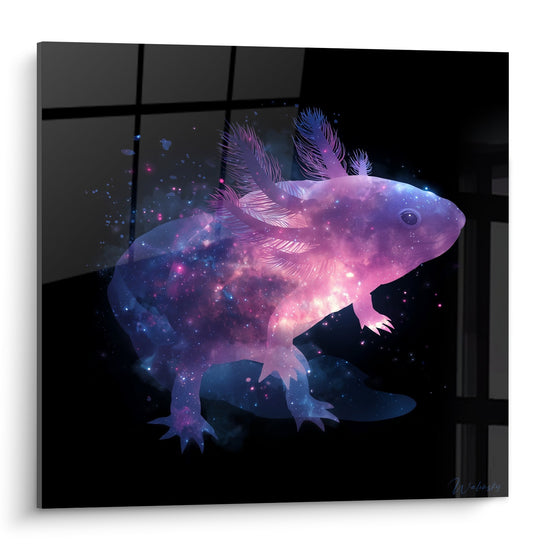 Axolotl Kosmisch met Paarse en Blauwe Reflecties - Sterrenmagie - Editie Axolotl