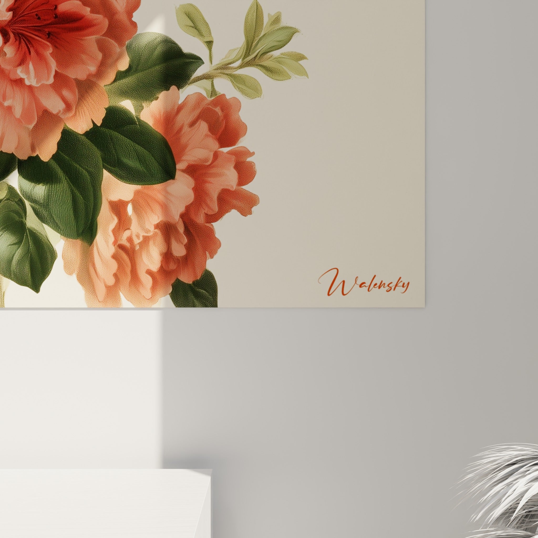 Pétales d'azalée corail et rose finement texturés, nervures et ombres visibles de près