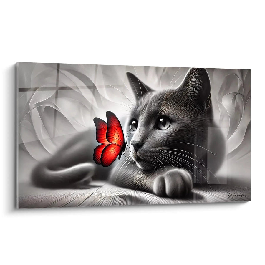 Cuadro Beso Efímero - Edición Gato Animales