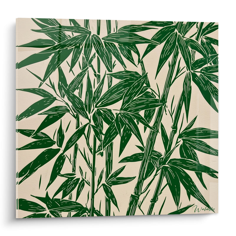 Tableau Bambouseraie vert forêt et ivoire - Souffle de forêt - Edition Bambou