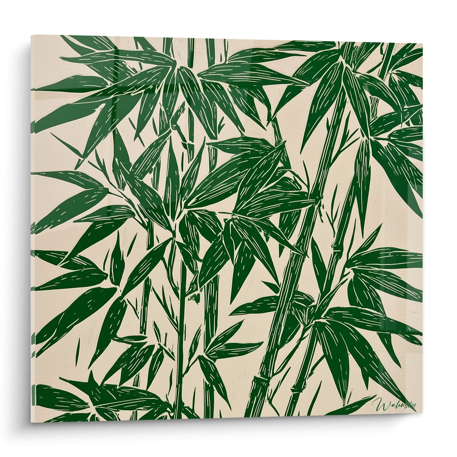 Tableau Bambouseraie vert forêt et ivoire - Souffle de forêt - Edition Bambou
