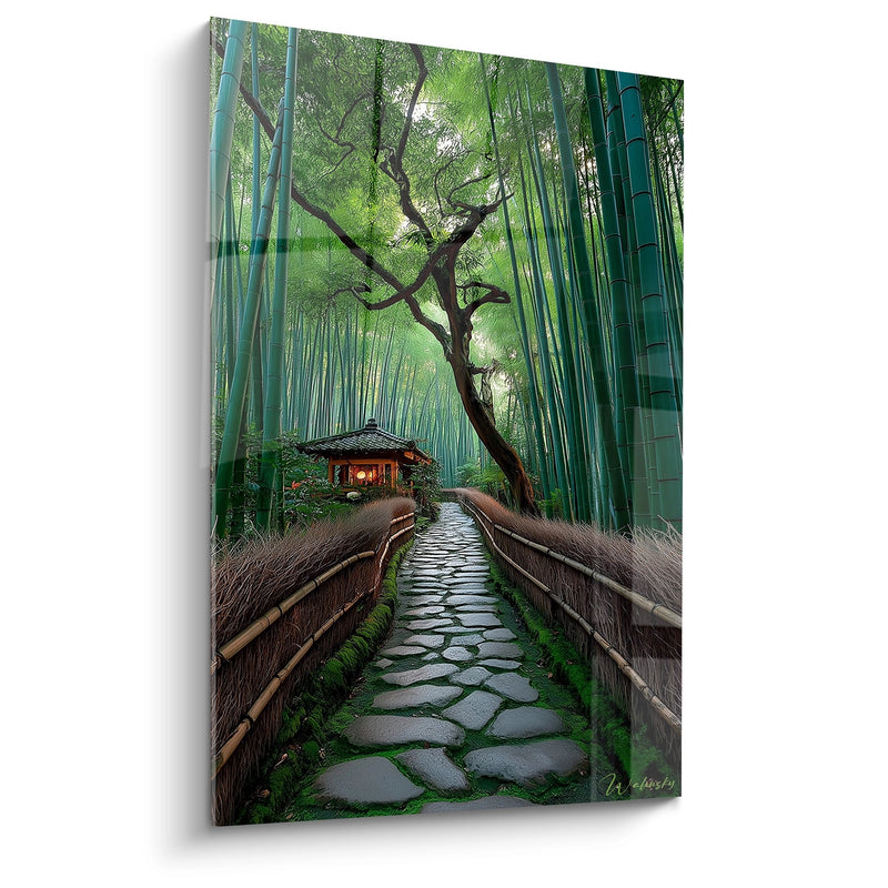 Schilderij Bamboe Bos Japans Pad - Mystiek Pad - editie Bos