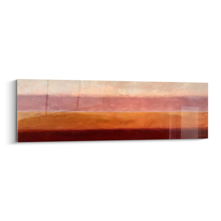 Tableau bandes horizontales dégradées orange rouge bordeaux - Harmonie Chaleureuse - Edition Feng shui Sud-Ouest Terre
