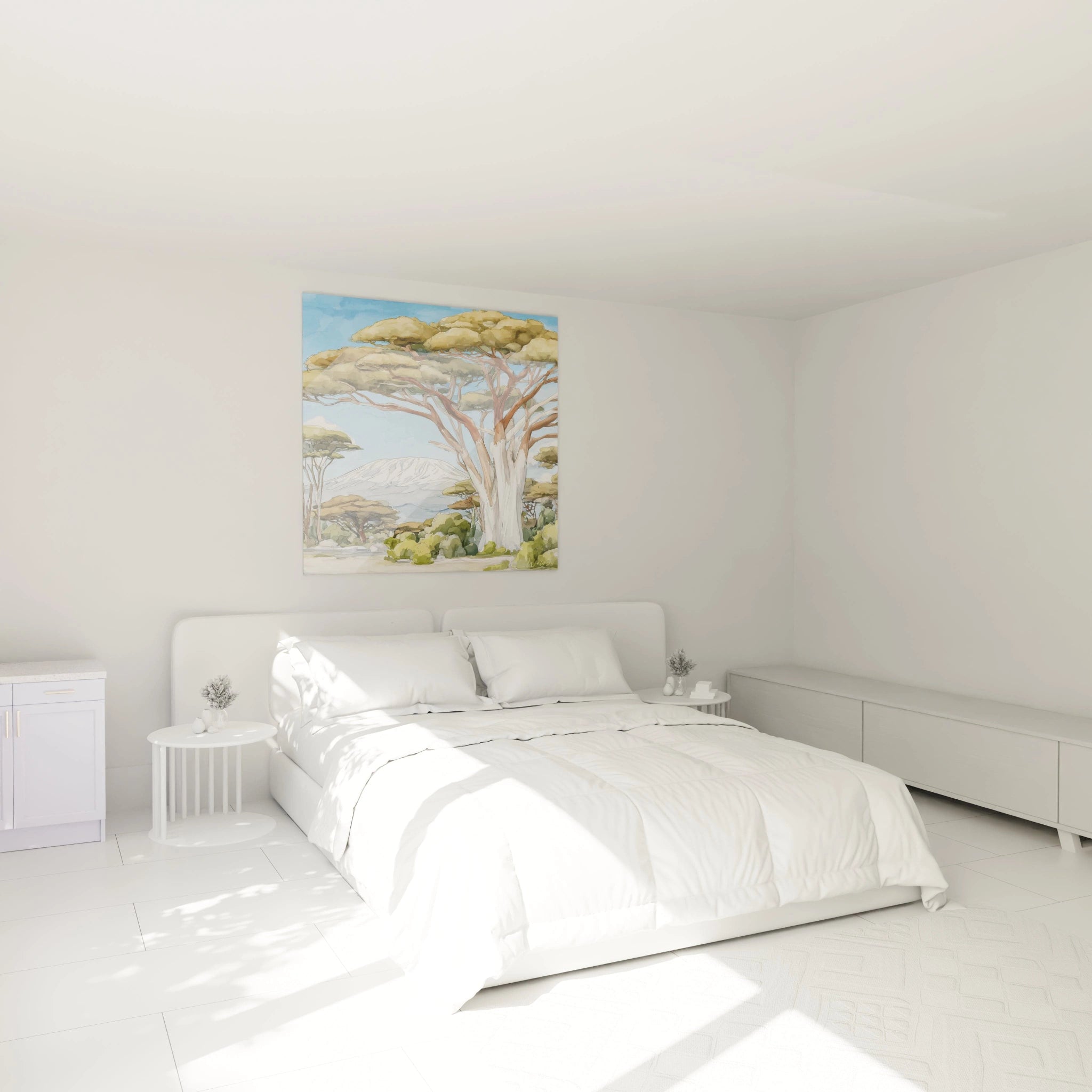 Tableau mural baobab africain de Walensky pour décorer une chambre moderne et lumineuse