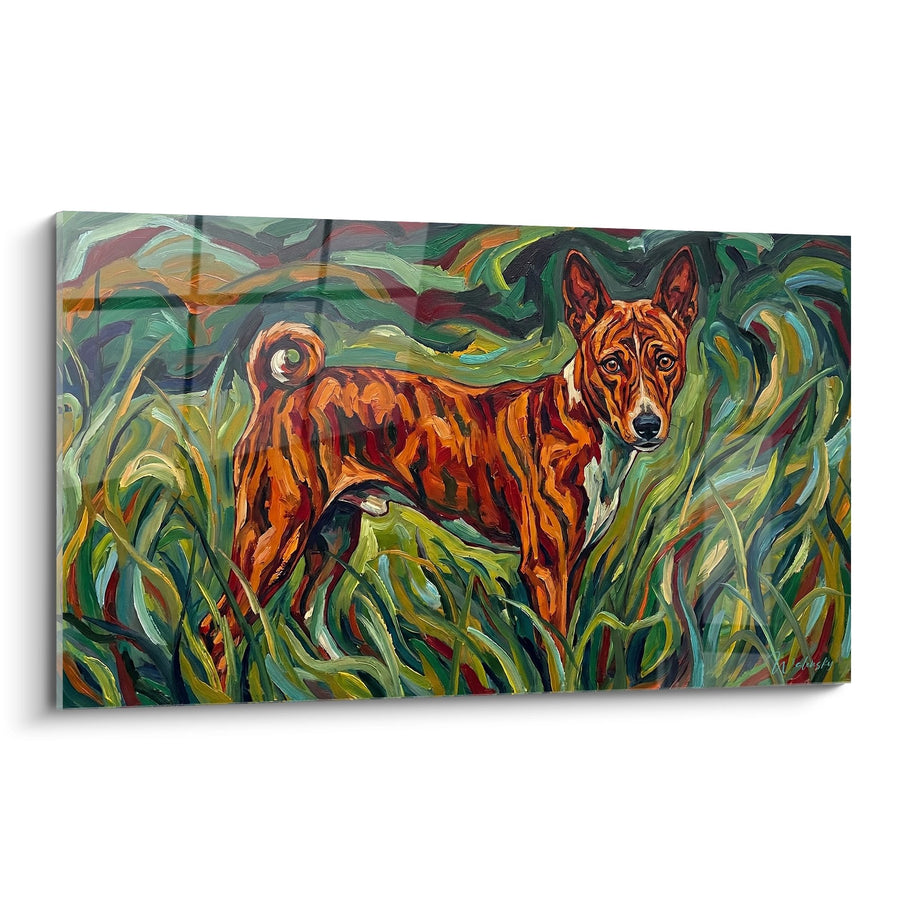 Tableau Chien Roux dans les Herbes Hautes - Regard Sauvage - Edition Basenji