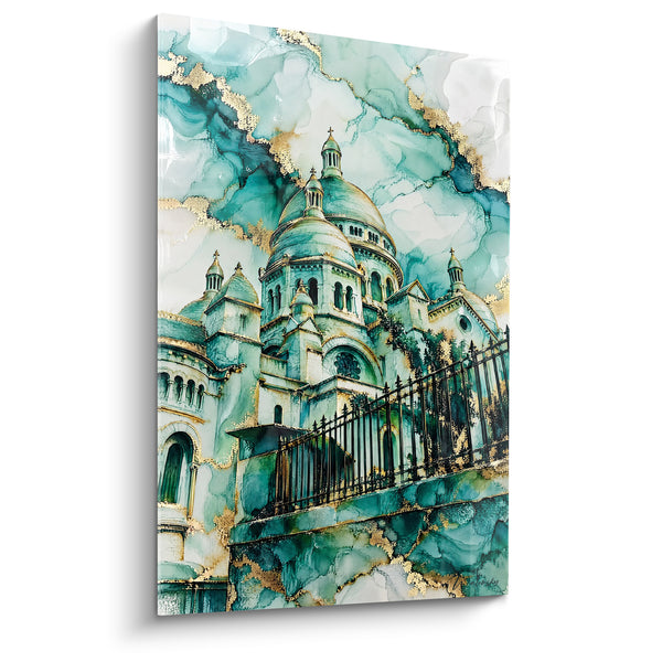 Tableau Basilique aux dômes turquoise et dorés - Dôme céleste - Edition Basilique du Sacré-Cœur de Montmartre  Île-de-France  France
