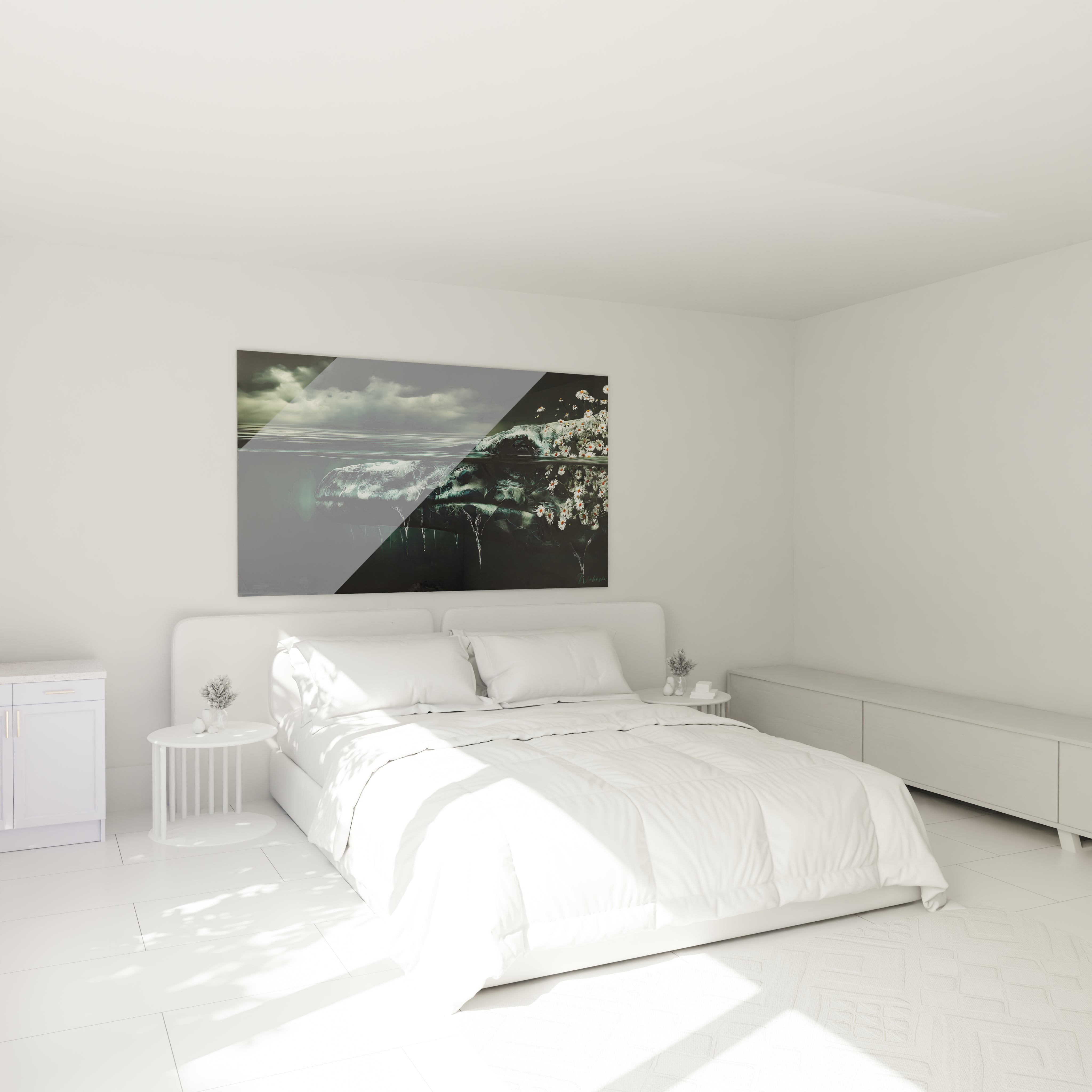 Décoration chambre tableau baleine préhistorique Basilosaurus art mural océan ambiance