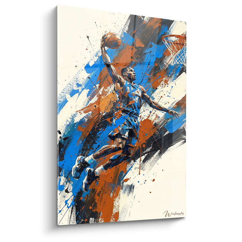Basketball Player Dunk Artistic Canvas - Explosive Energy - Basketball Edition