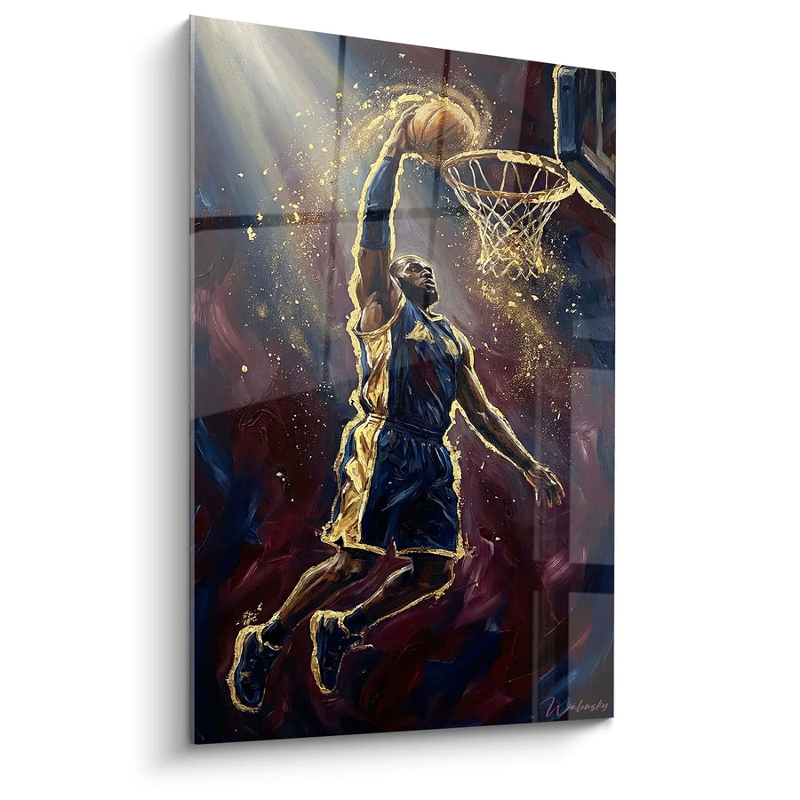 Tableau Dunk Spectaculaire - Éclat Doré - Edition Basket Ball
