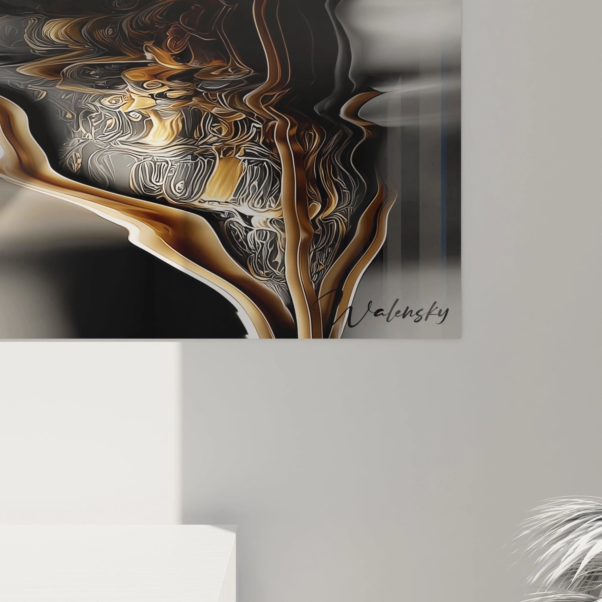 Vue ensemble tableau bateau ornementé reflets dorés, œuvre art mural nautique édition l'or noir