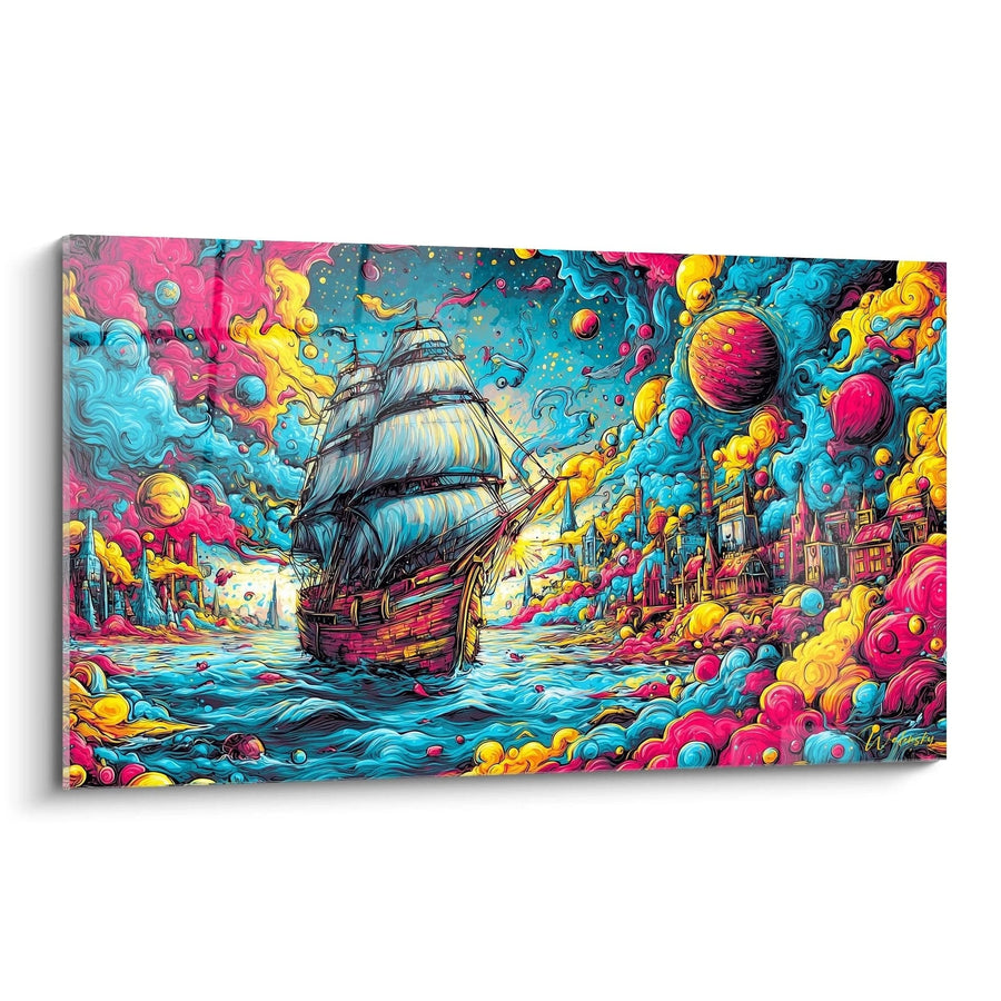 Tableau bateau pirate - Voyage psychédélique - édition couleur en folie