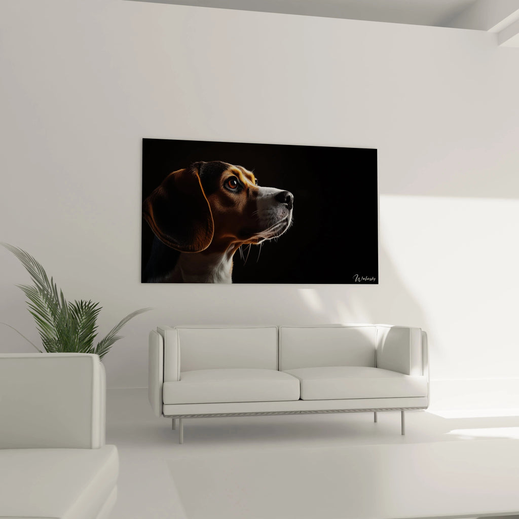 Peinture Abstraite Colorée Chien Beagle Sur Toile – Tendue Prête à Accrocher