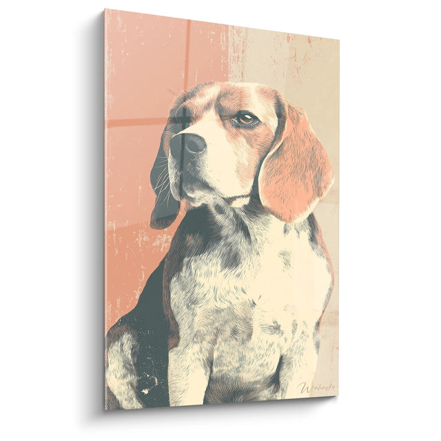 Tableau Beagle Tricolore Portrait Artistique - Regard Tendre - Edition Tableau Beagle