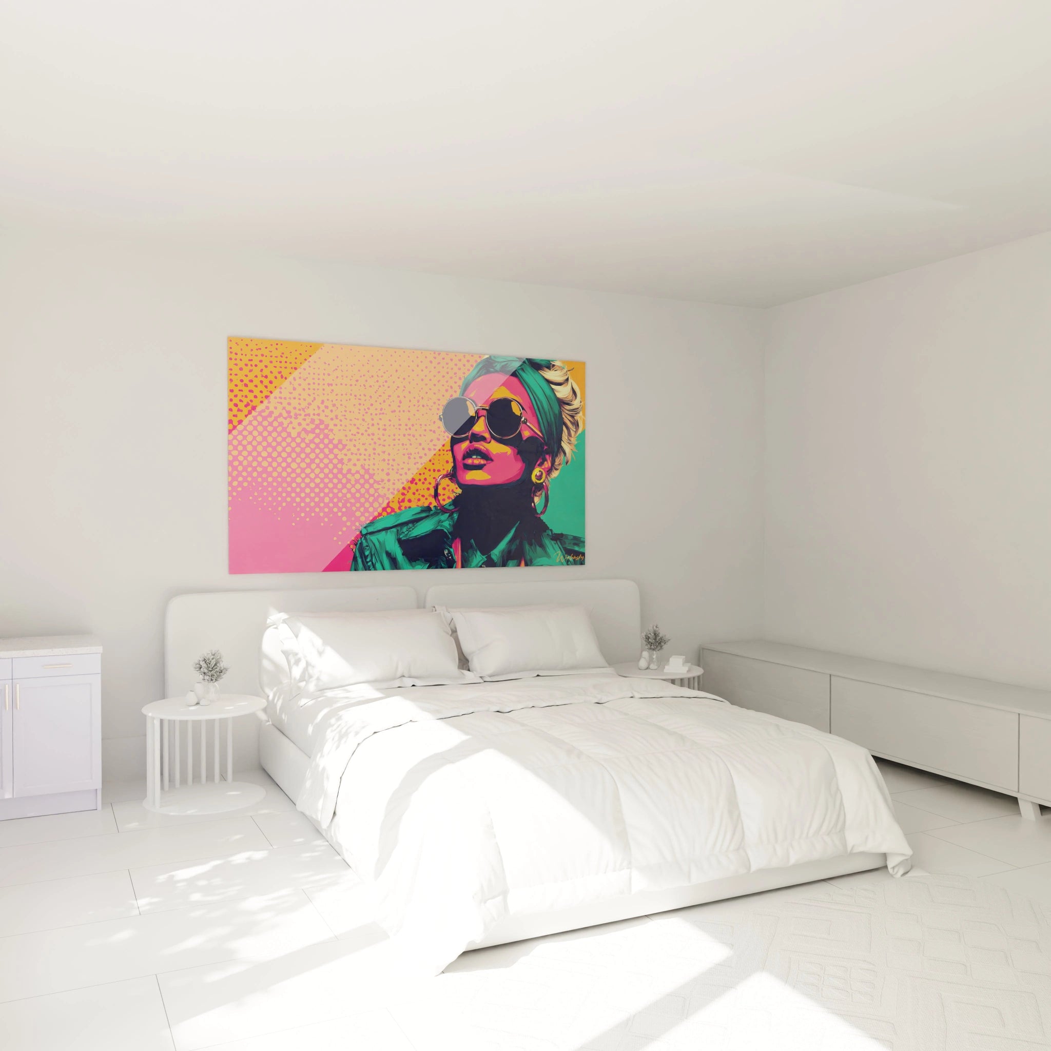 Tableau beauté féminine vintage de Walensky avec des couleurs vives pour décorer une chambre moderne