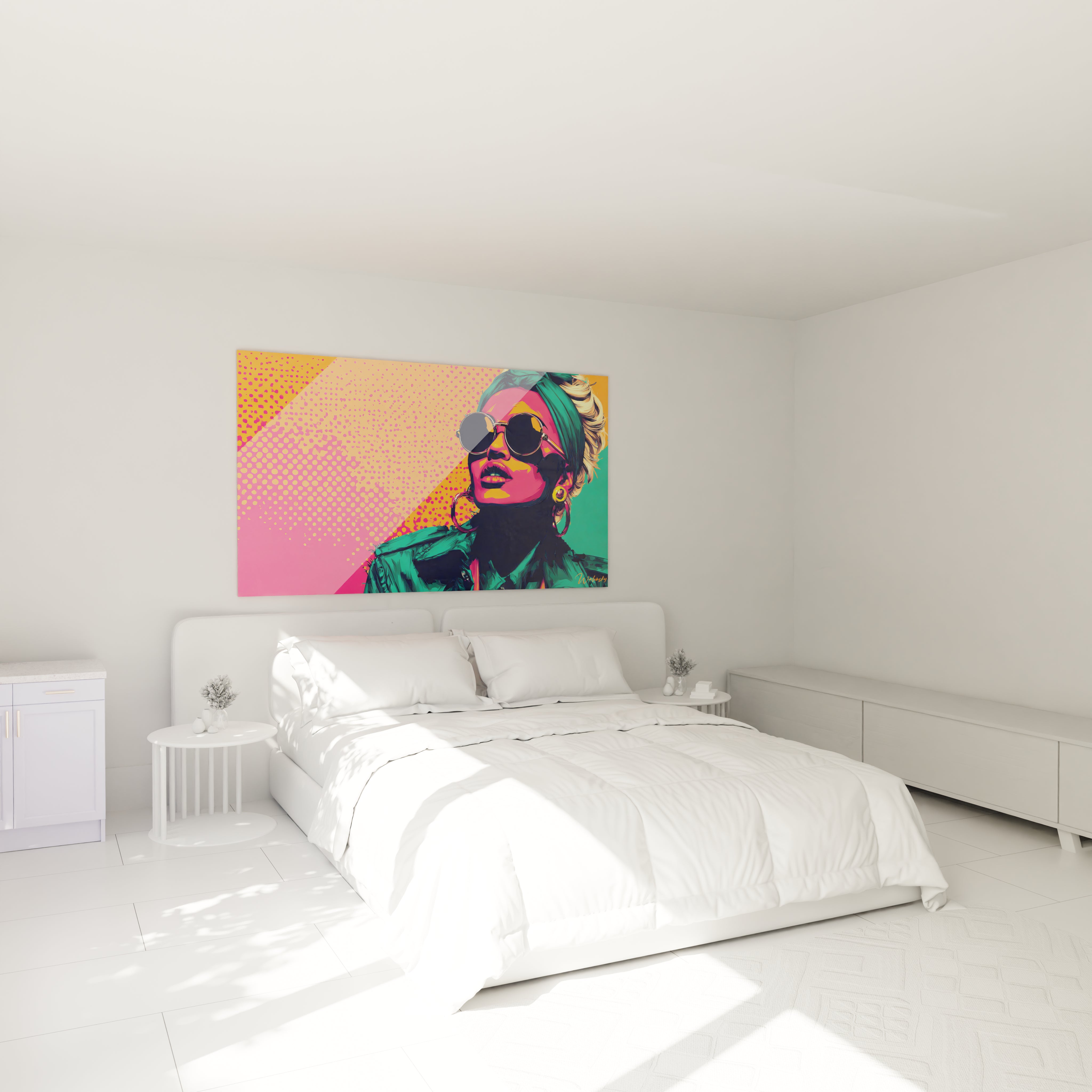 Tableau beauté féminine vintage de Walensky avec des couleurs vives pour décorer une chambre moderne