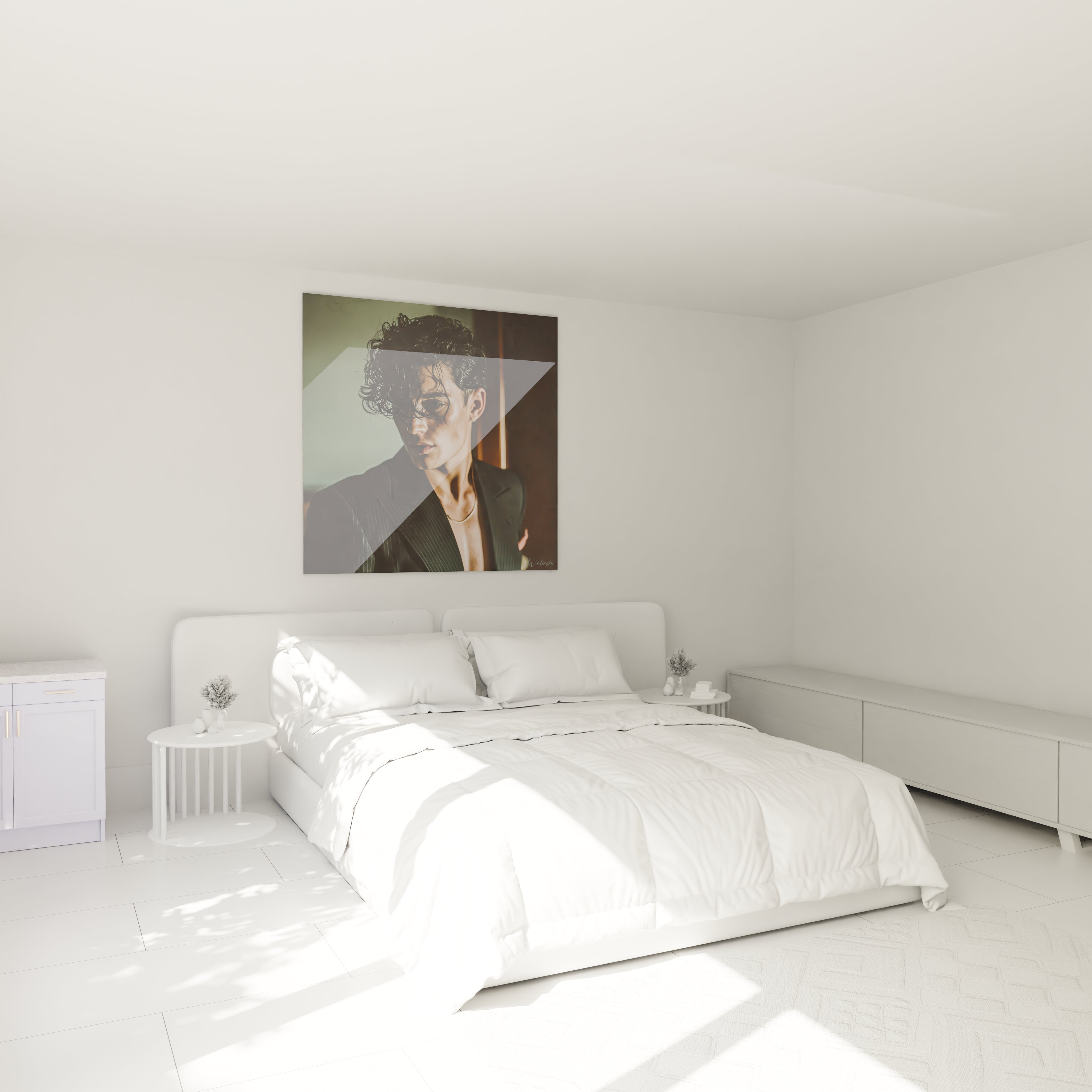 Tableau beauté masculine de Walensky, décor mural moderne dans une chambre lumineuse