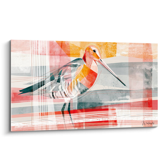 Tableau Bécasse orangée aux rayures gris ardoise - Halte au rivage - Edition Bécasse