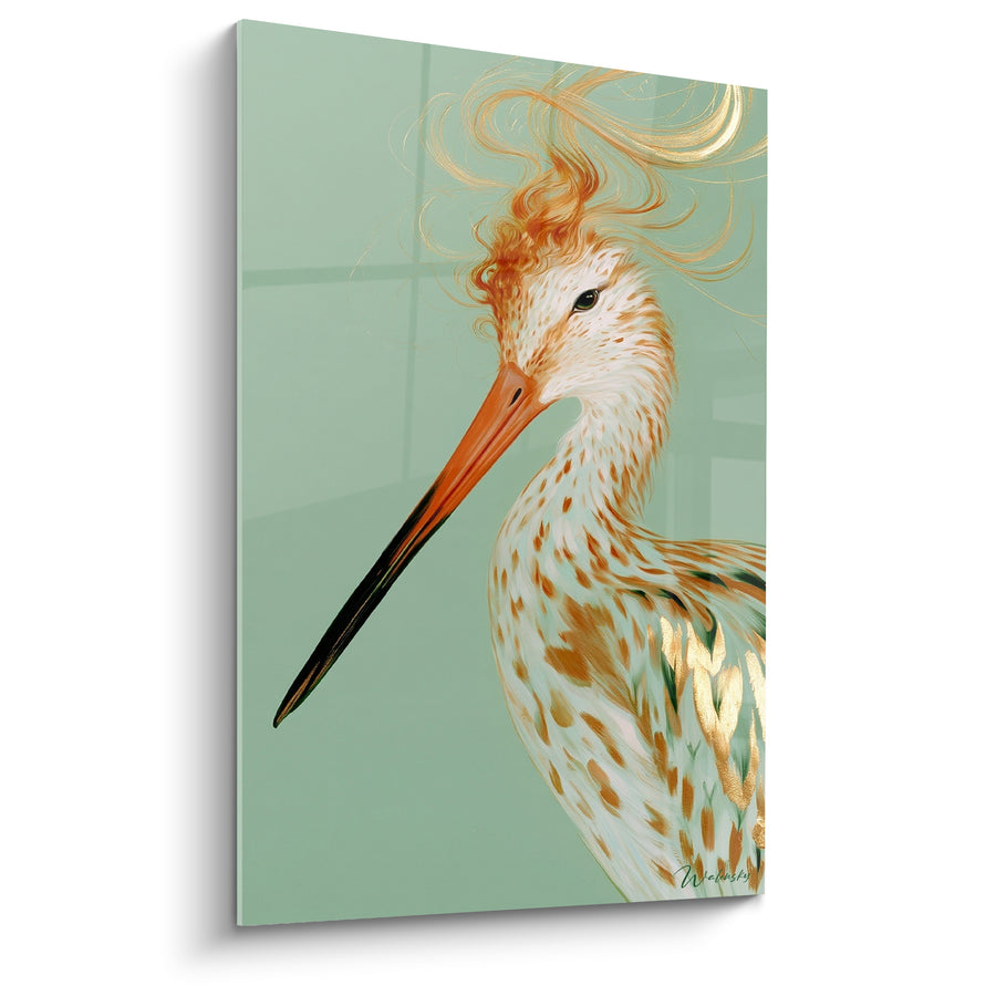 Tableau Bécasse au long bec et plumage doré - Souffle sauvage - Edition Bécasse