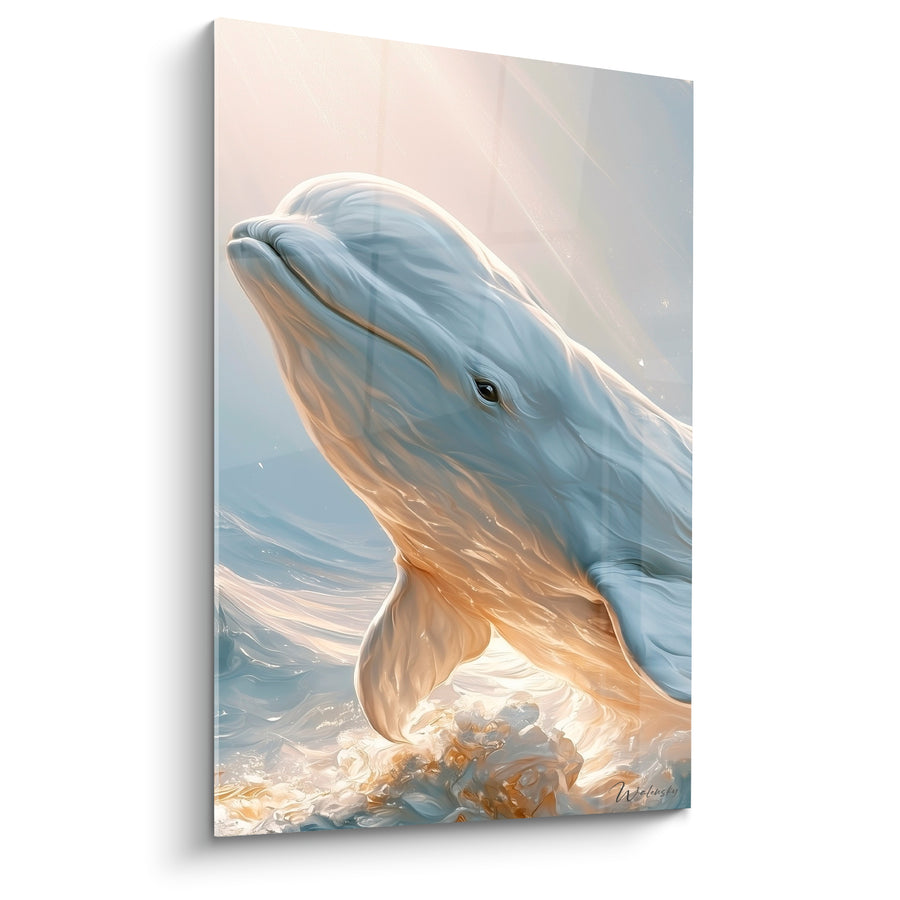 Tableau Beluga blanc et doré rayons de soleil - Éclat solaire - Edition Beluga