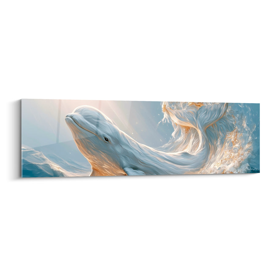 Tableau Beluga blanc et gris rayons de soleil perçants - Percée lumineuse - Edition Beluga