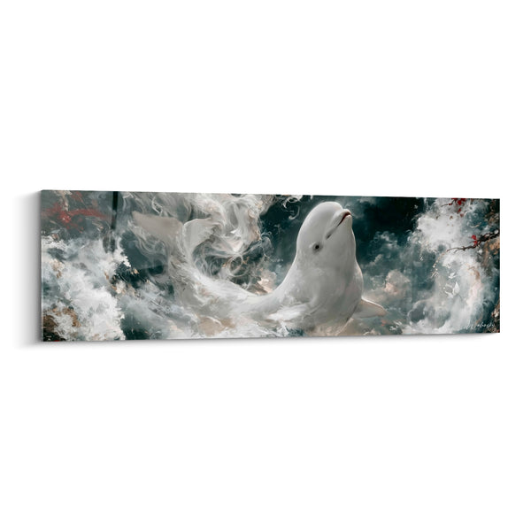 Beluga White and Grey Swirling Volutes - Phantom Sail - Beluga Edition