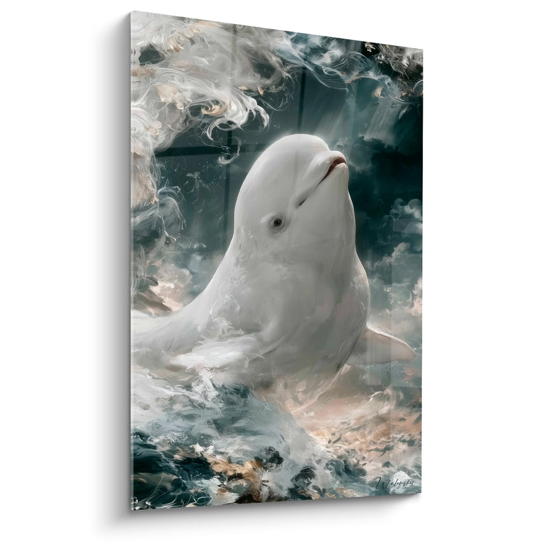 Tableau Beluga blanc et gris volutes fumées enveloppantes - Nuage vaporeux - Edition Beluga