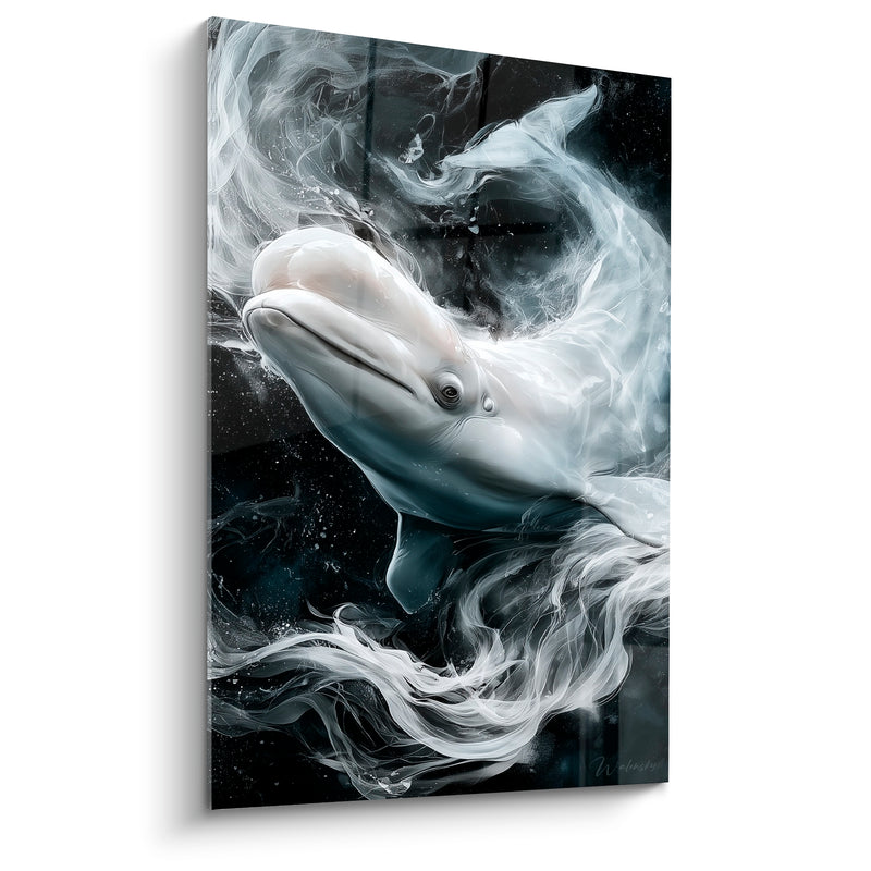 Tableau Beluga blanc et noir volutes fumées - Fumée spectrale - Edition Beluga