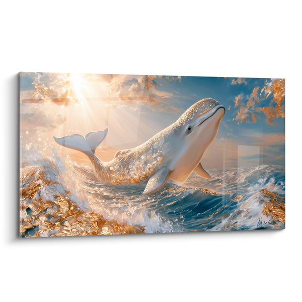 Beluga White and Gold Tableau - Rays of Sunshine - Beluga Edition