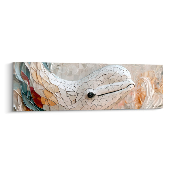 Cuadro Beluga marfil y ocre en fragmentos de mosaico - Fragmentos de porcelana - Edición Beluga