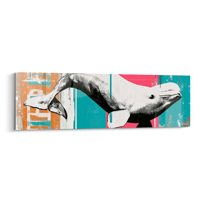 Tableau Beluga fond rose sarcelle affiche déchirée - Bond urbain - Edition Beluga